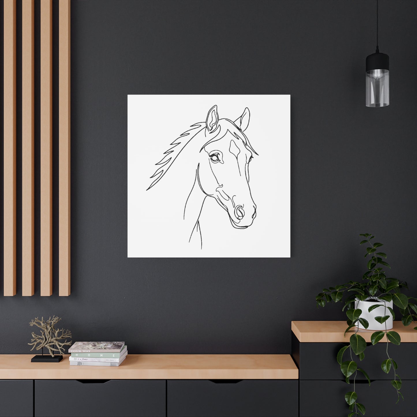 Horse Portrait Sketch - Stretched Canvas