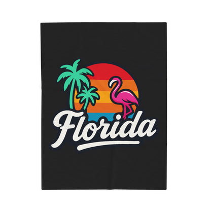 Florida Sunset Palm - Plush Blanket