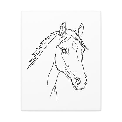 Horse Portrait Sketch - Stretched Canvas