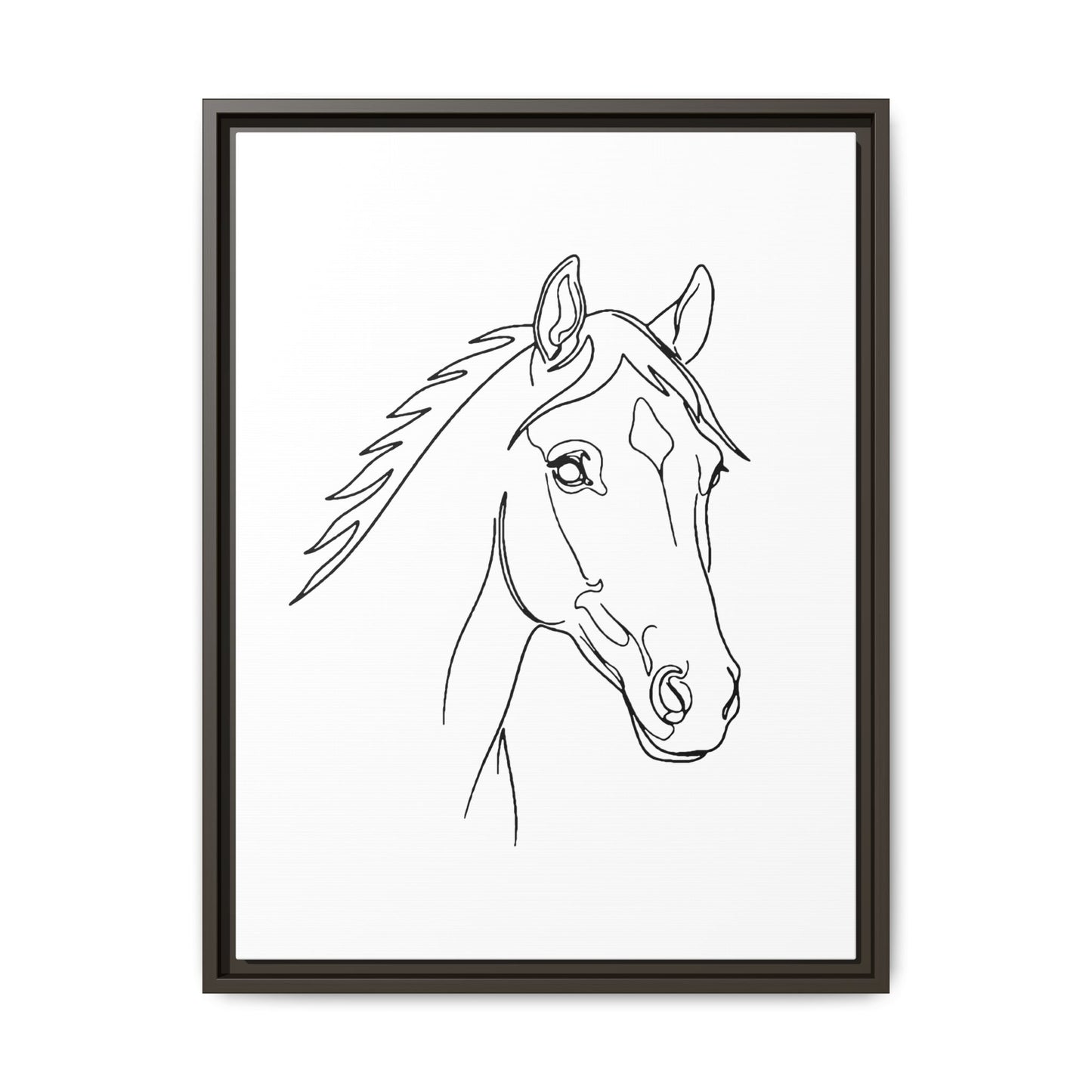 Horse Portrait Sketch - Framed Canvas