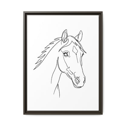 Horse Portrait Sketch - Framed Canvas