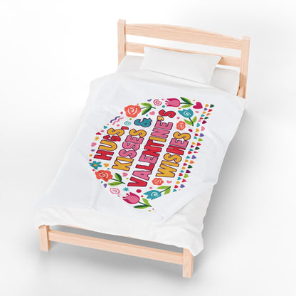 Hugs, Kisses & Valentine’s Wishes - Plush Blanket