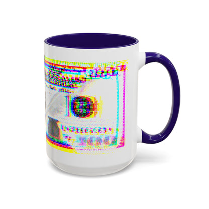 100 Dollars Bill - Neon Color Explosion - Color Accent Mug