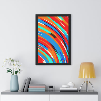 Abstract Rainbow Swirl Arc - Framed Poster