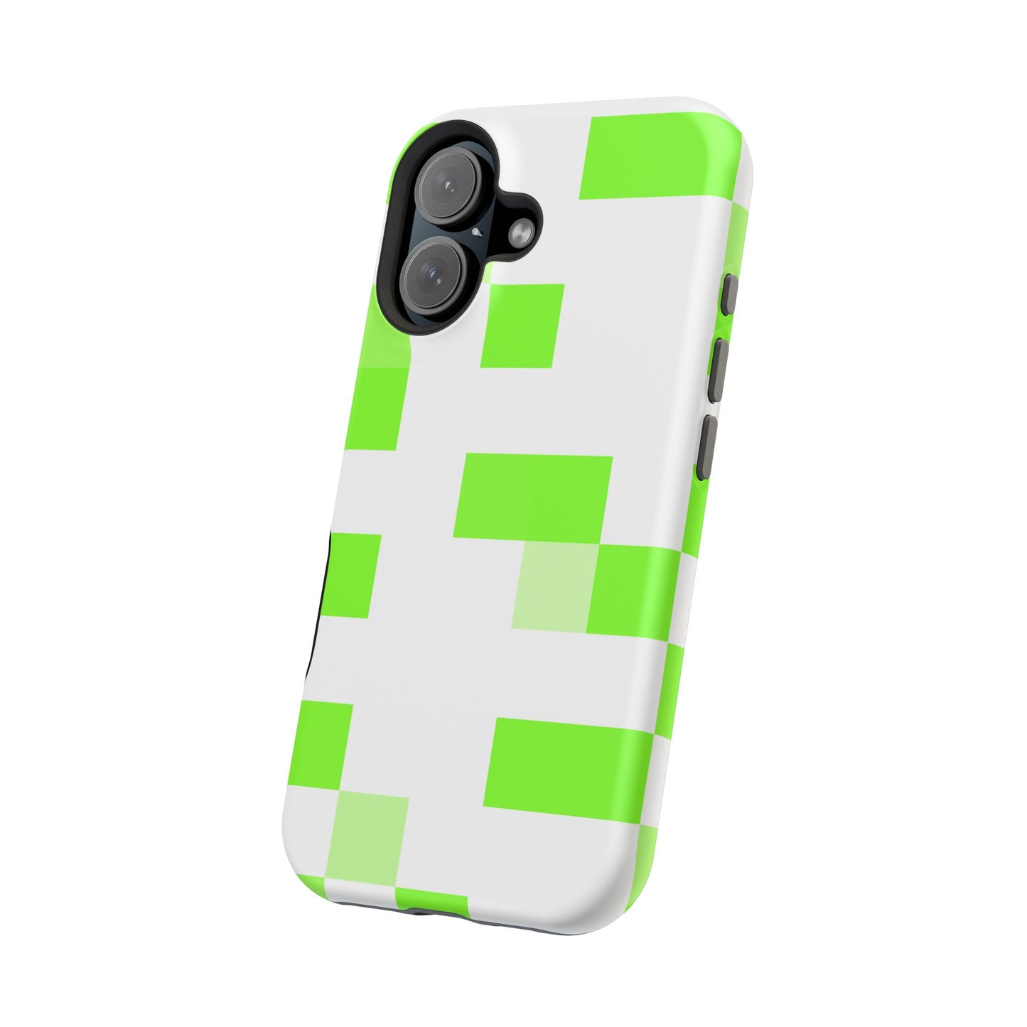 Lime Green Pixel Grid - Magnetic Phone Case