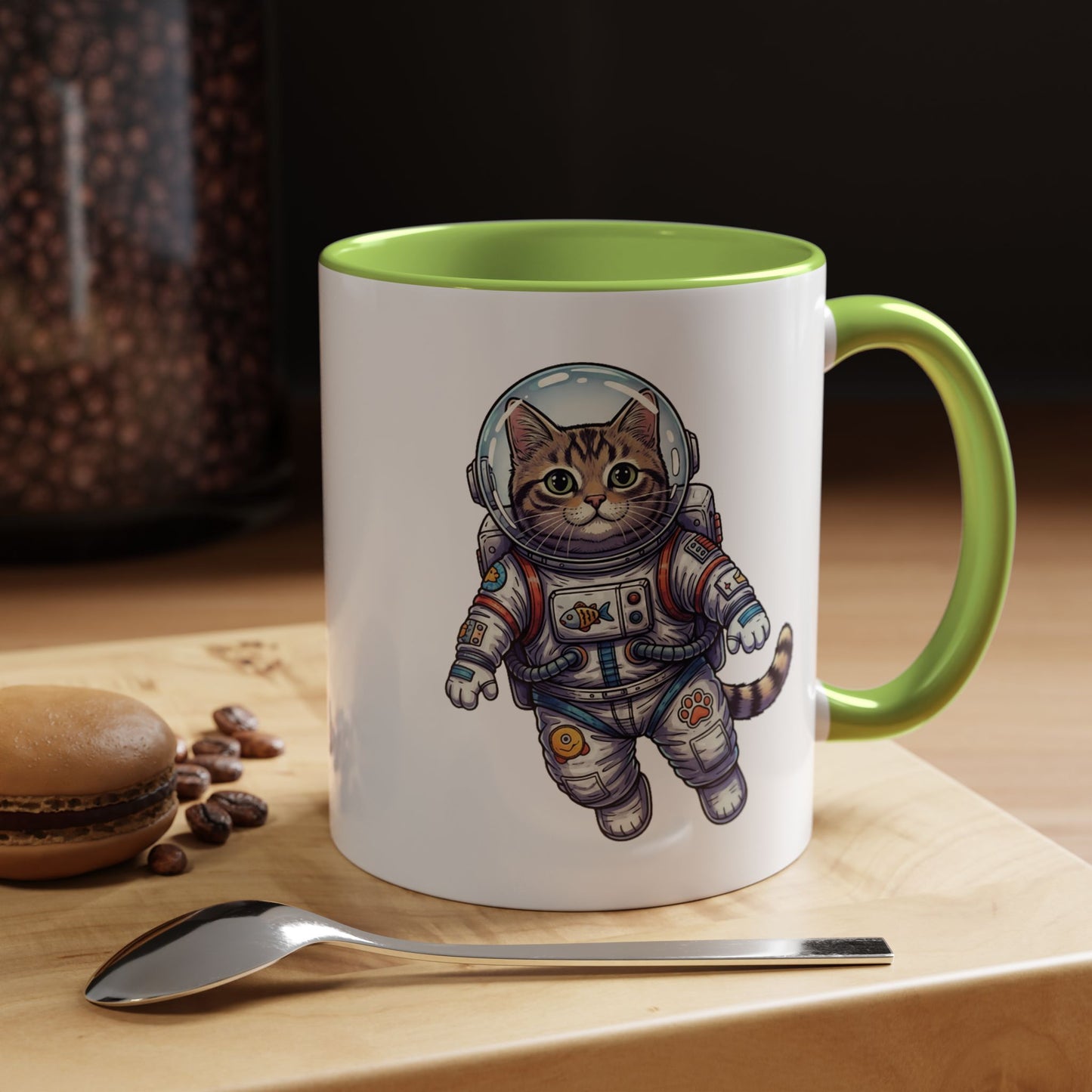 Astronaut Cat - Color Accent Mug