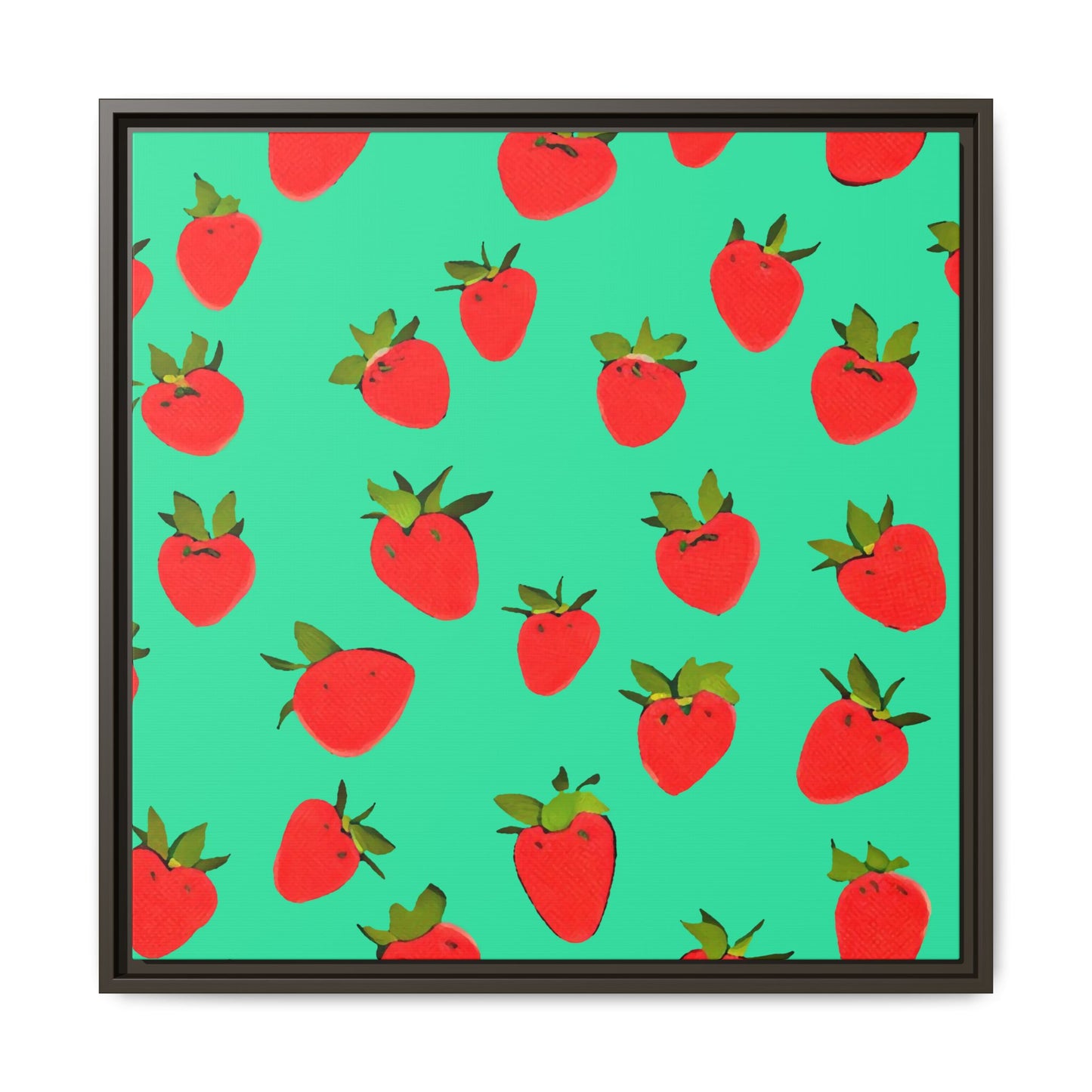 Strawberry Pattern - Framed Canvas