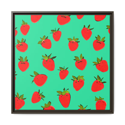 Strawberry Pattern - Framed Canvas