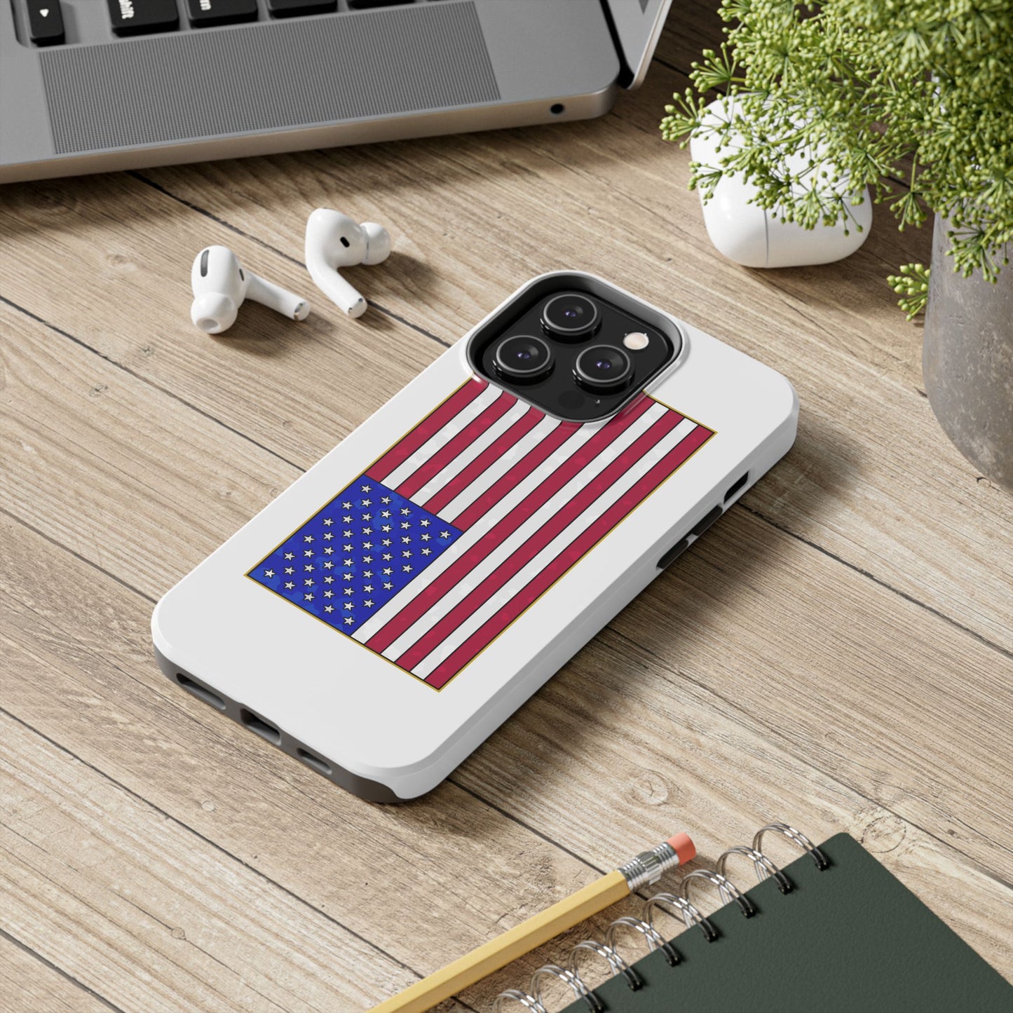 New Glory American Flag (Gold Edge Edition) - Phone Case