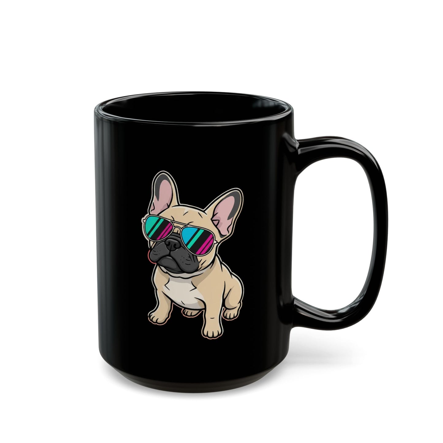 French Bulldog with Sunglasses - Black Mug
