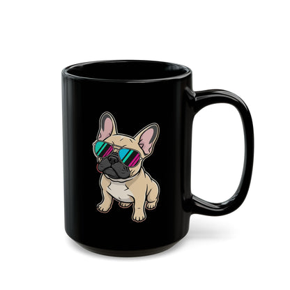 French Bulldog with Sunglasses - Black Mug