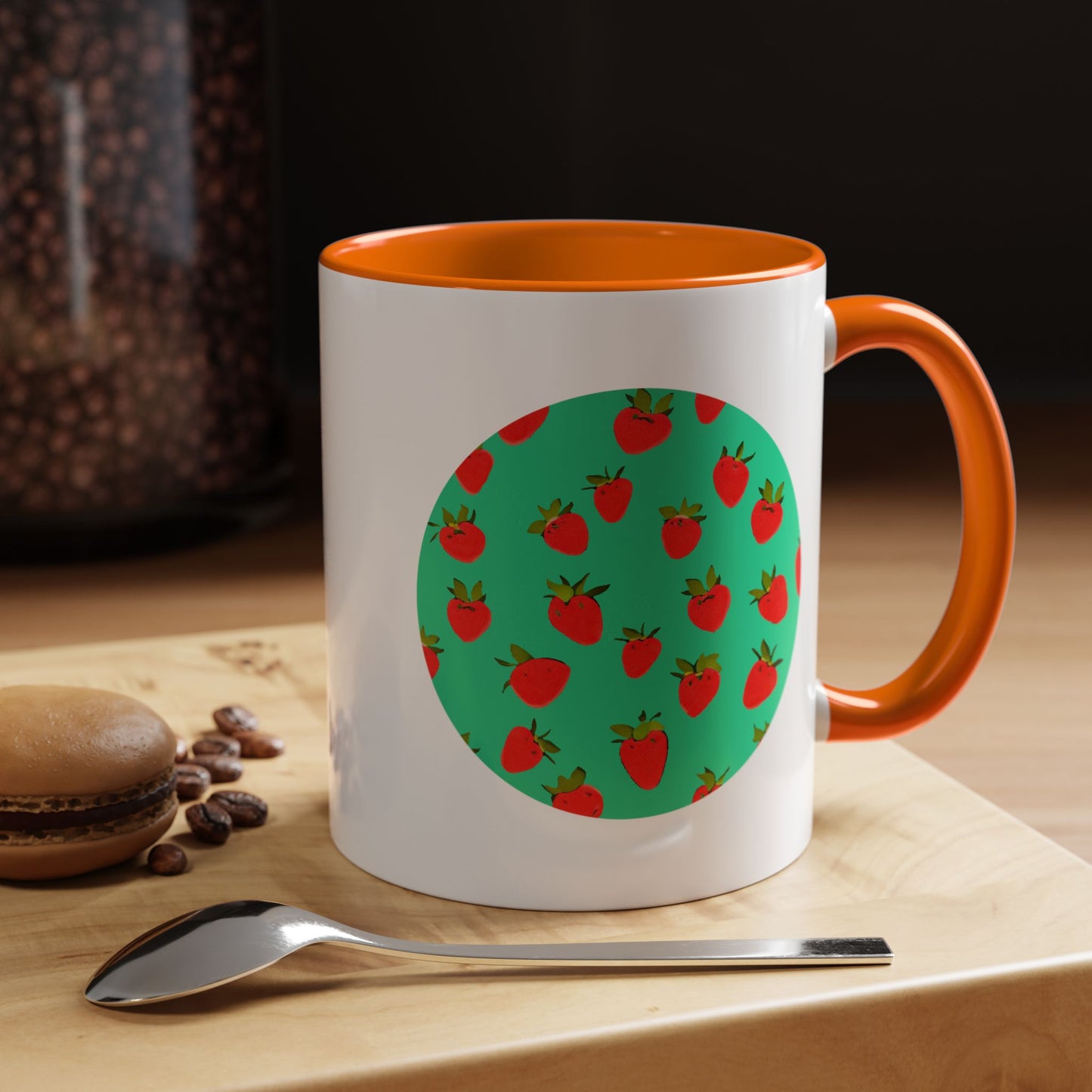 Strawberry Pattern - Color Accent Mug