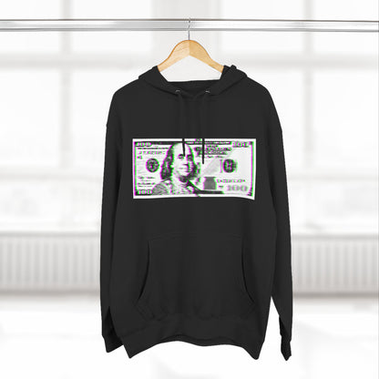 100 Dollars Bill - Green/Magenta Glitch - Hoodie