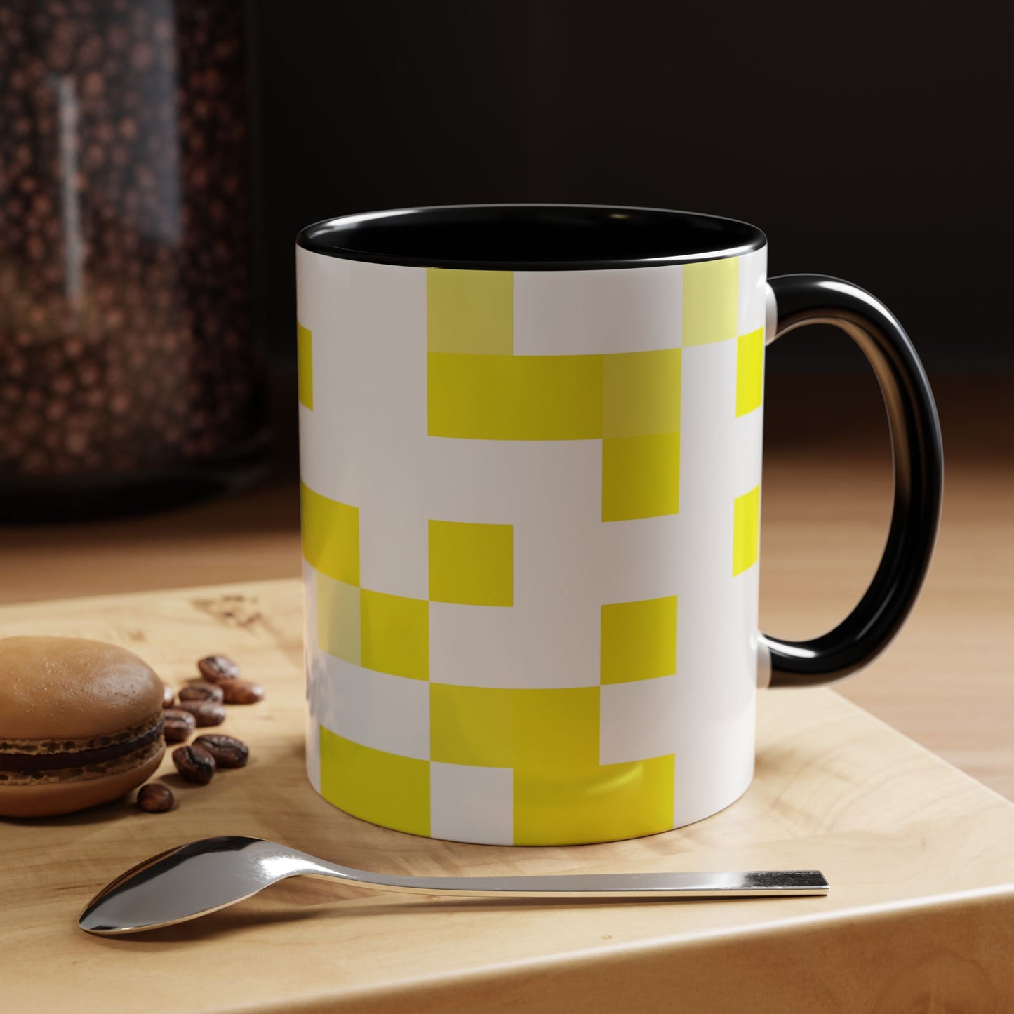 Yellow Pixel Grid - Color Accent Mug