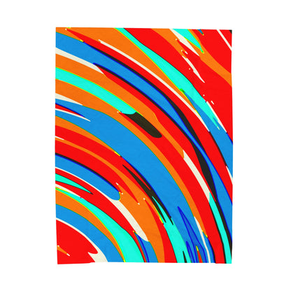 Abstract Rainbow Swirl Arc - Plush Blanket