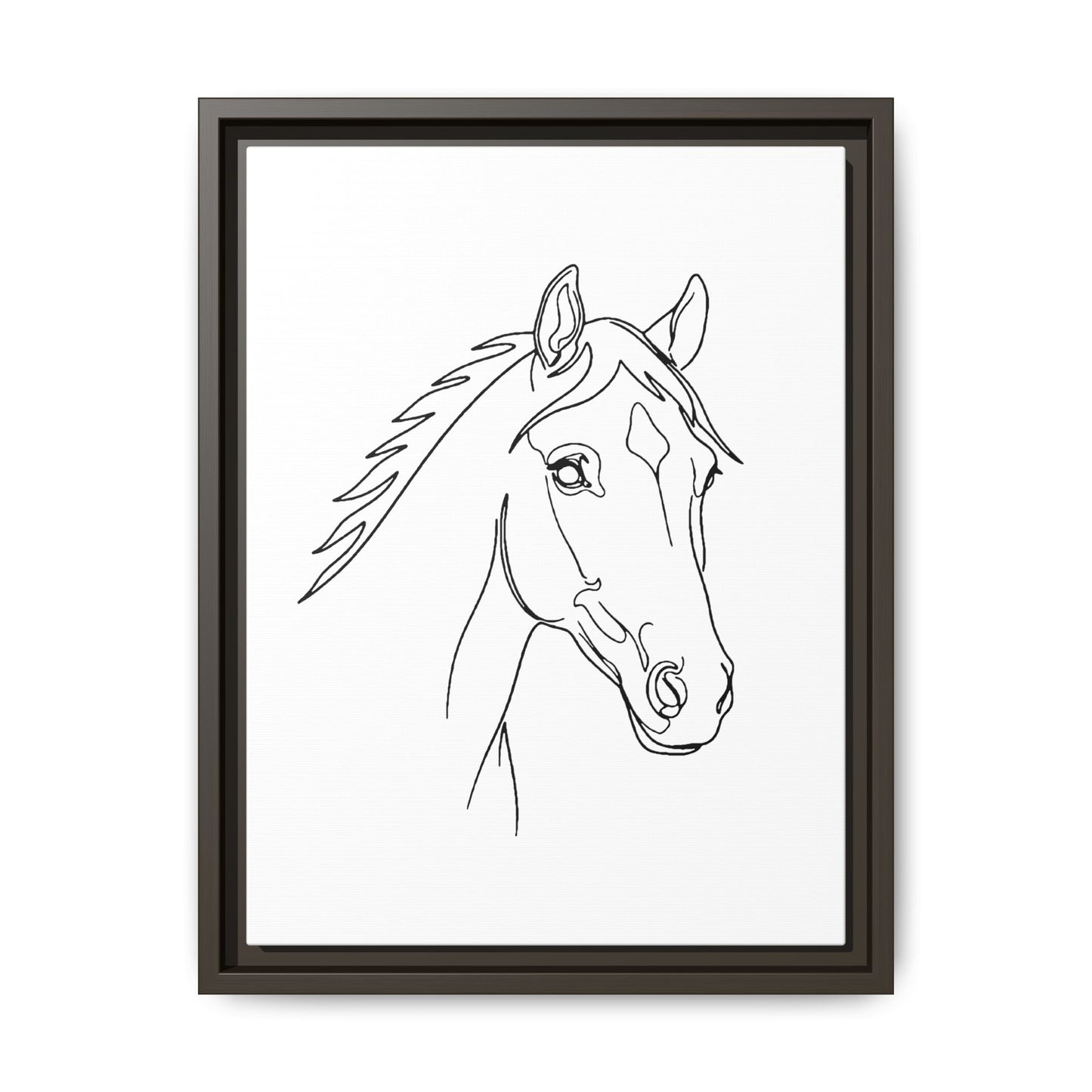 Horse Portrait Sketch - Framed Canvas