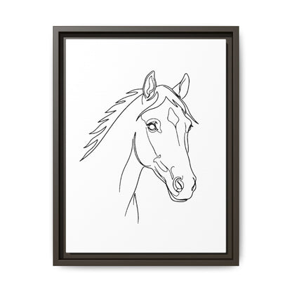 Horse Portrait Sketch - Framed Canvas
