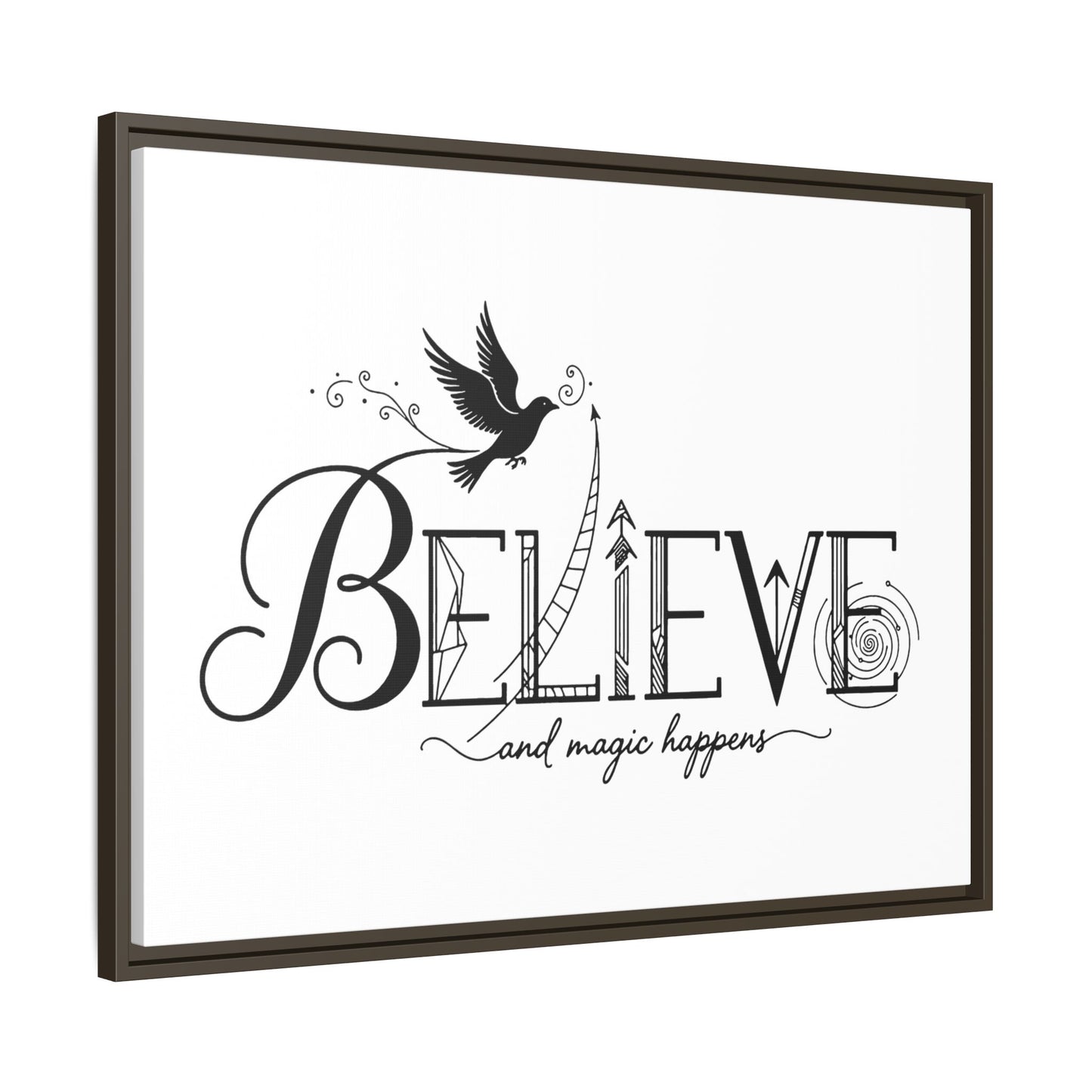Believe and Magic Happens - Framed Canvas