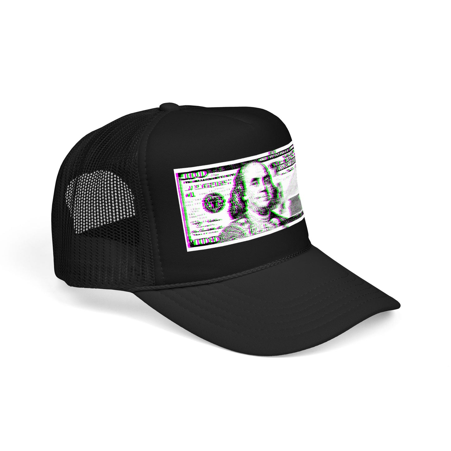 100 Dollars Bill - Green/Magenta Glitch - Cap