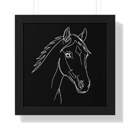 Horse Portrait Sketch - Framed Poster