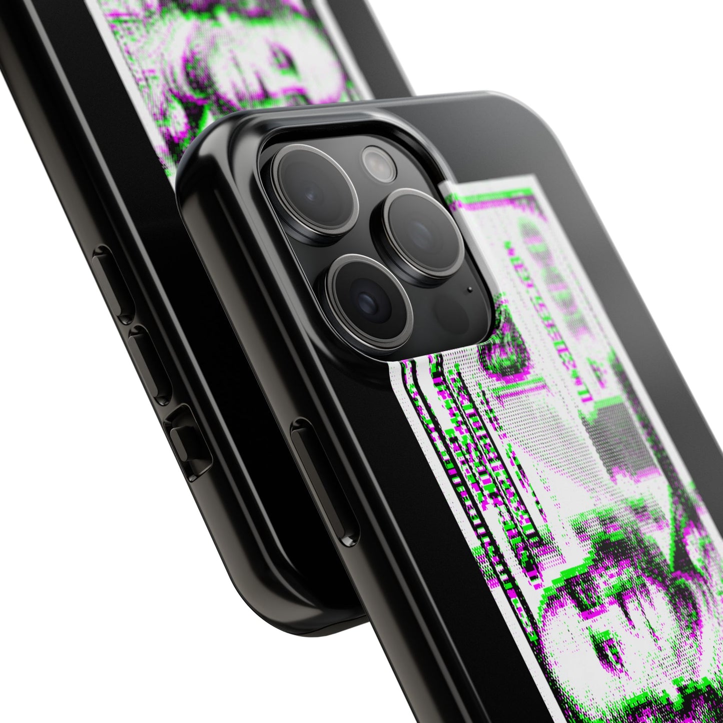 100 Dollars Bill - Green/Magenta Glitch - Phone Case