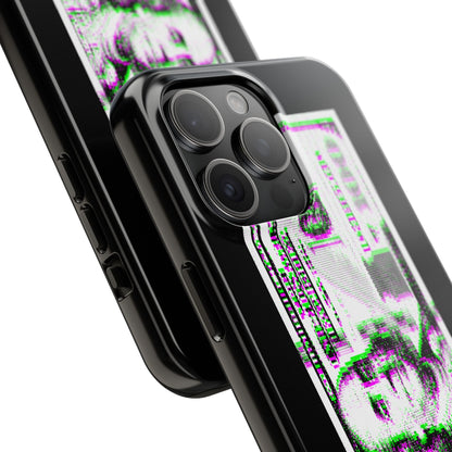 100 Dollars Bill - Green/Magenta Glitch - Phone Case