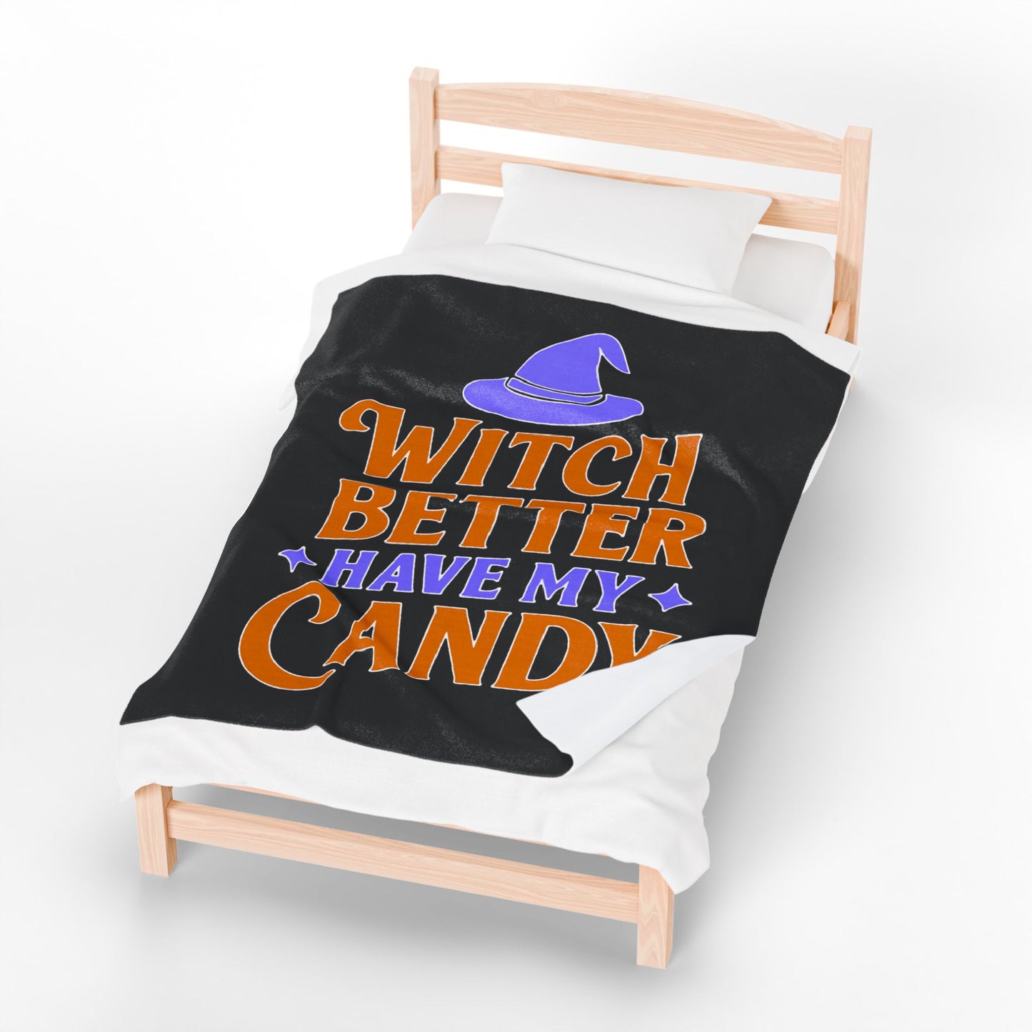 Halloween Velveteen Plush Blanket - Cozy Witch-Inspired Throw, Perfect for Fall Décor, Spooky Season, Trick or Treat, Gift for Her
