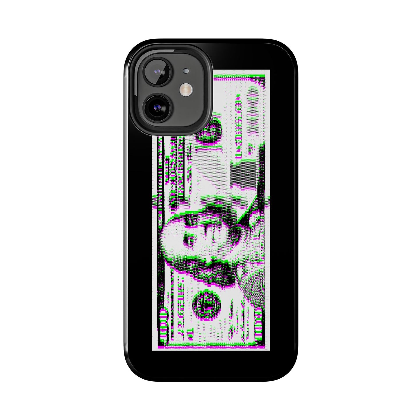 100 Dollars Bill - Green/Magenta Glitch - Phone Case
