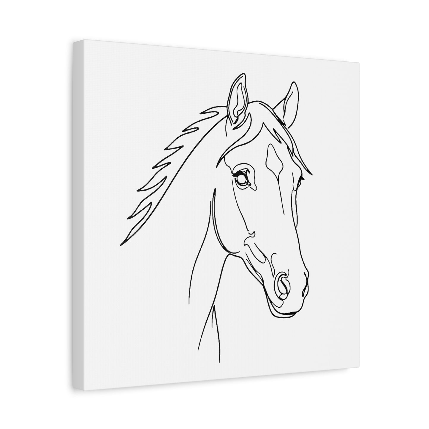 Horse Portrait Sketch - Stretched Canvas