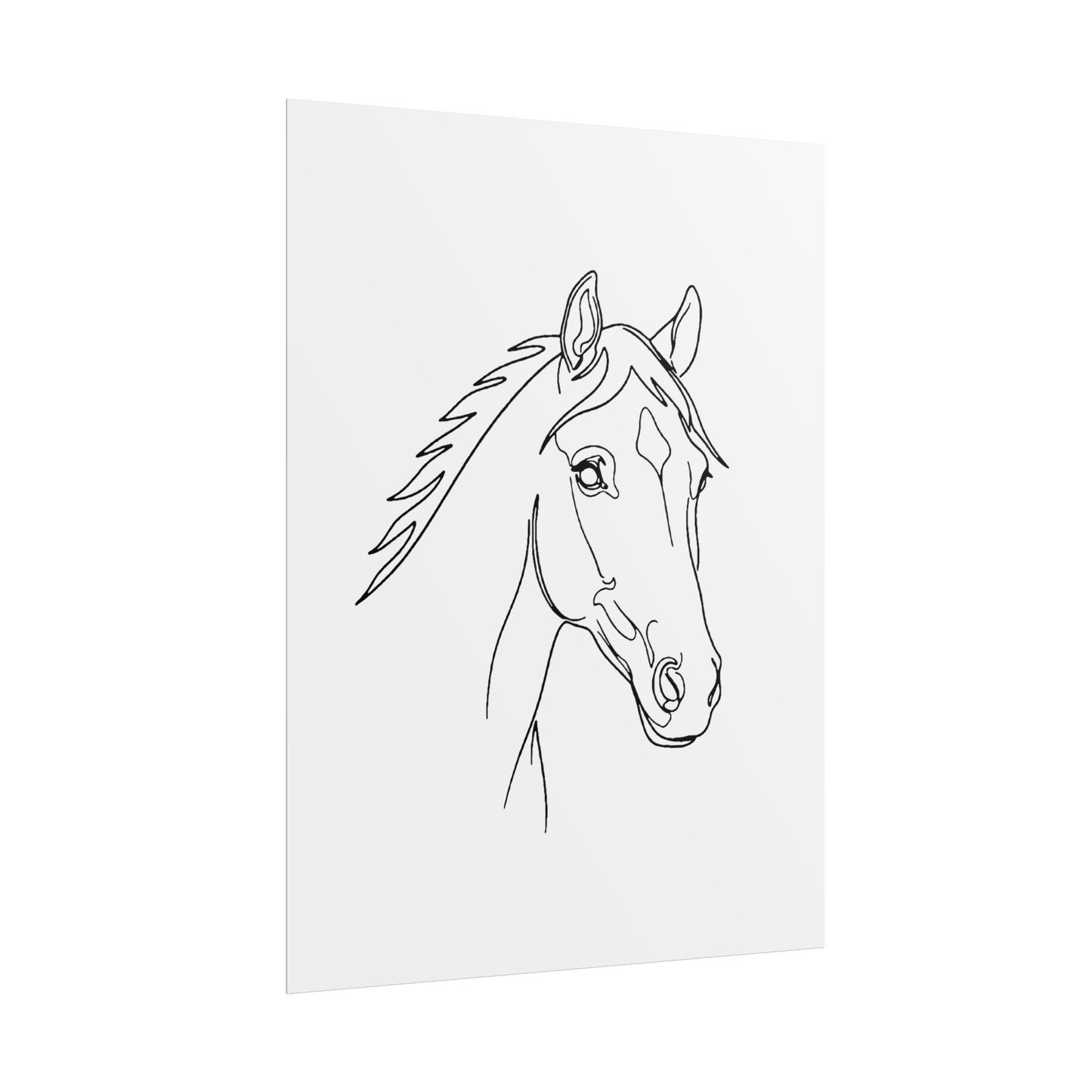 Horse Portrait Sketch - Rolled Poster