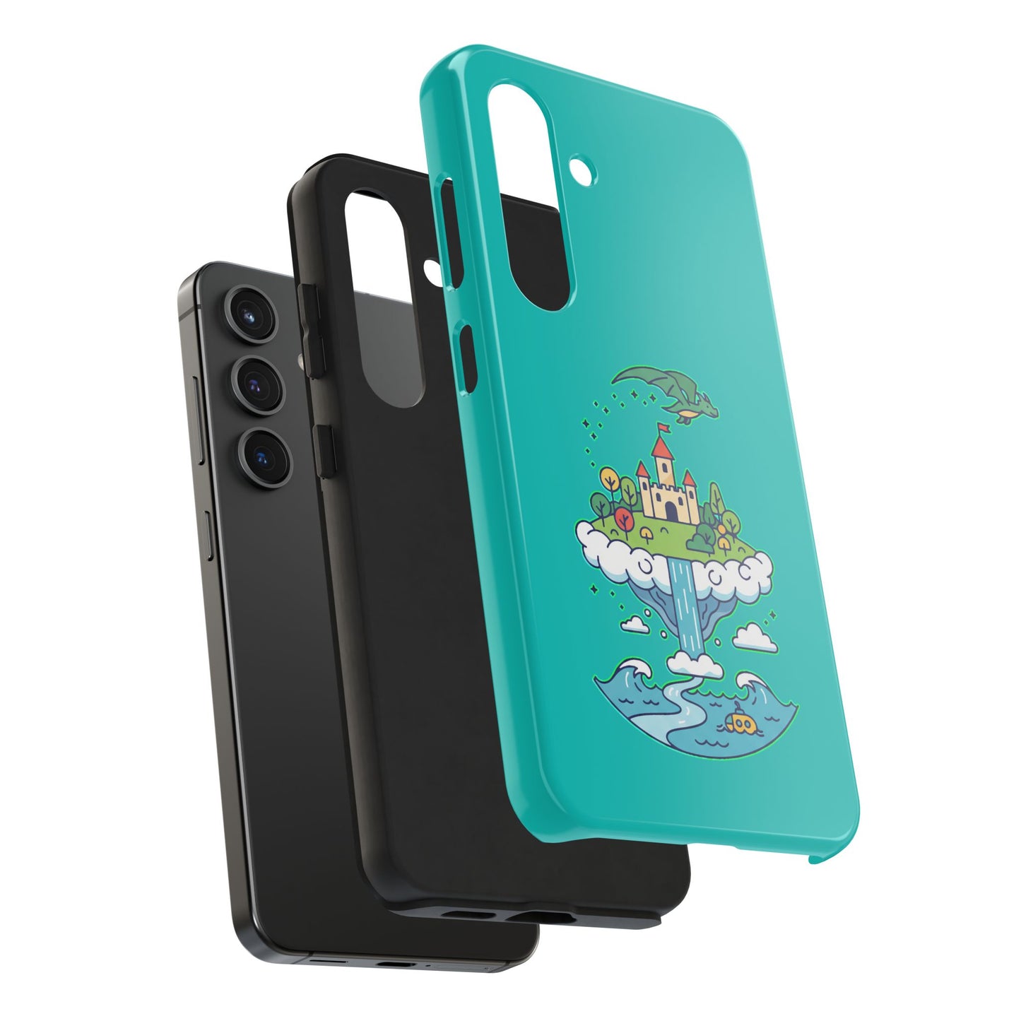 Floating Castle Dragon - Magical Fantasy Island - Phone Case
