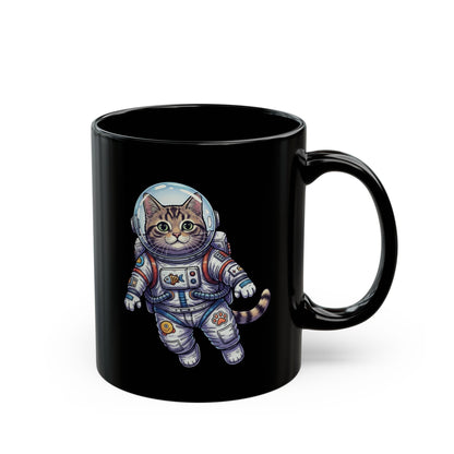 Astronaut Cat - Black Mug