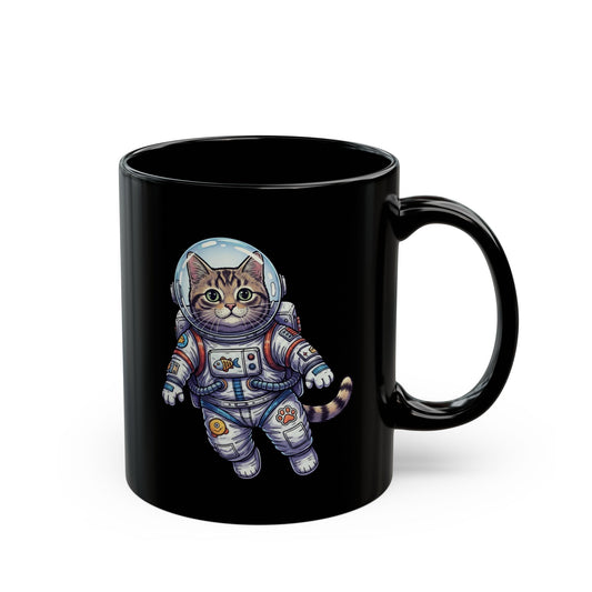 Astronaut Cat - Black Mug