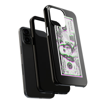 100 Dollars Bill - Green/Magenta Glitch - Phone Case