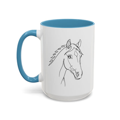 Horse Portrait Sketch - Color Accent Mug