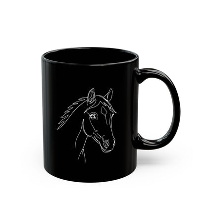 Horse Portrait Sketch - Black Mug