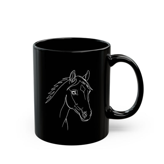 Horse Portrait Sketch - Black Mug