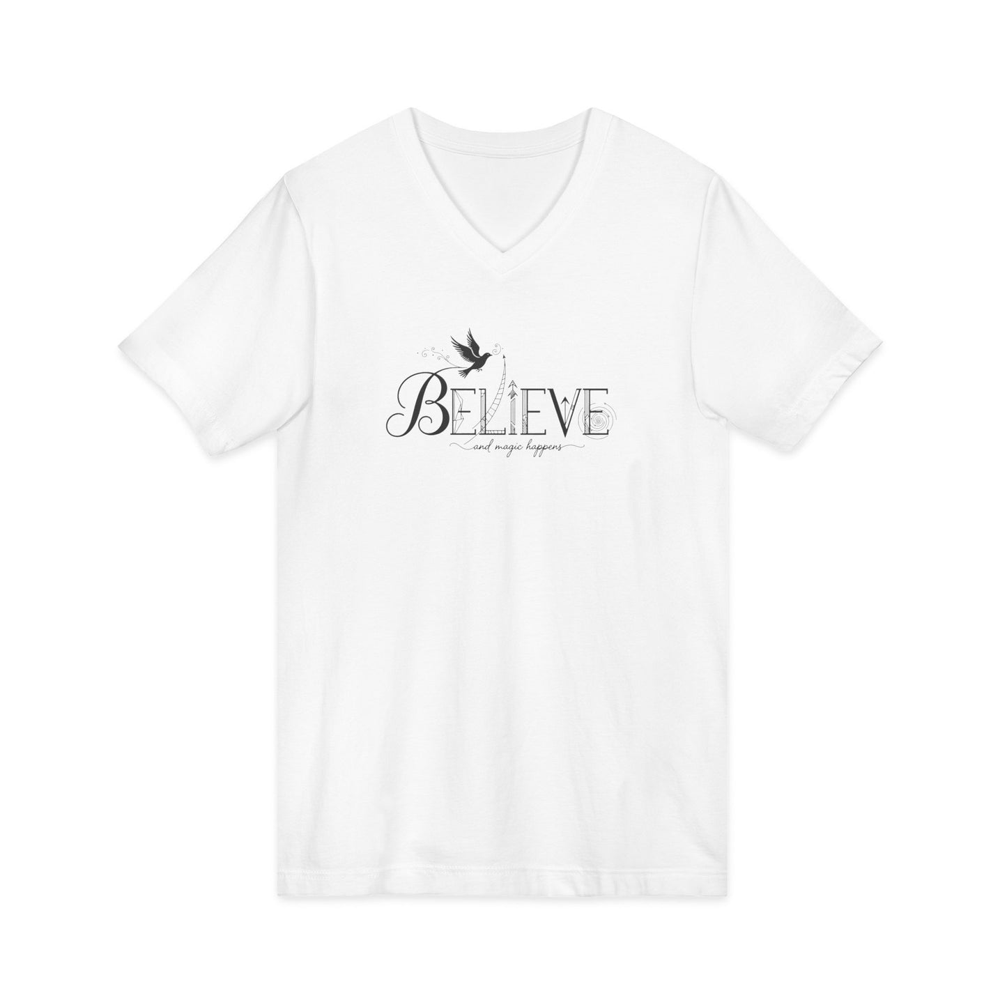 Believe and Magic Happens - V-Neck Tee