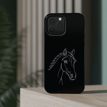 Horse Portrait Sketch - Magnetic Phone Case