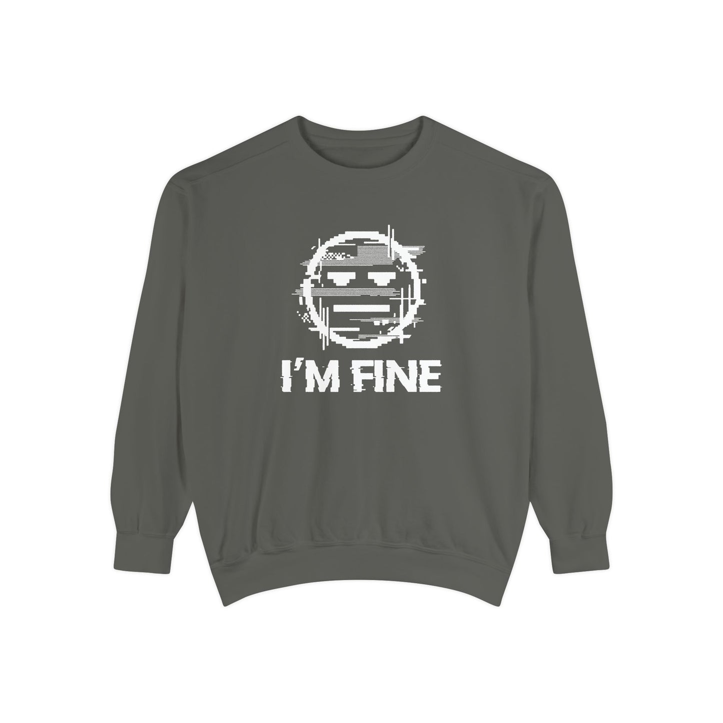 I’m Fine Glitched Smiley - Sweatshirt