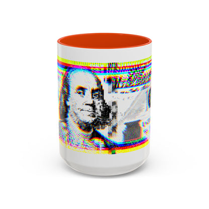100 Dollars Bill - Neon Color Explosion - Color Accent Mug