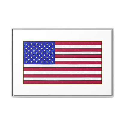 New Glory American Flag (Gold Edge Edition) - Framed Canvas