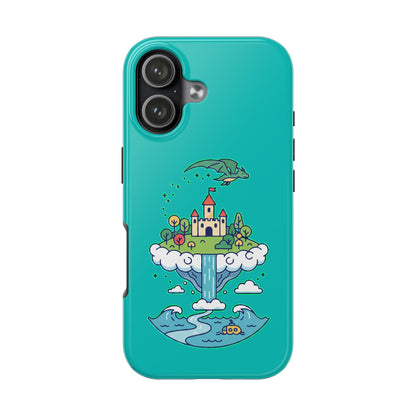 Floating Castle Dragon - Magical Fantasy Island - Phone Case