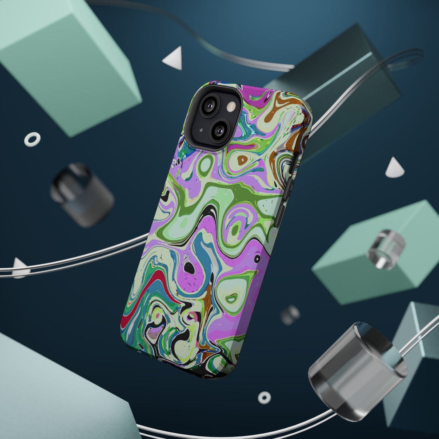 Vibrant Multi‑Color Swirl - Magnetic Phone Case