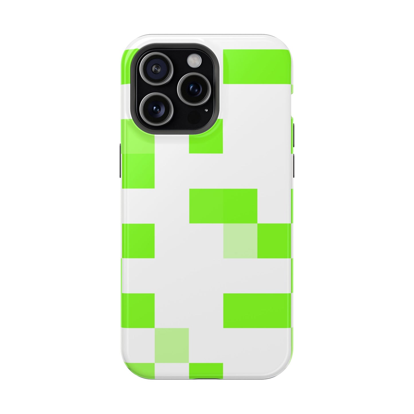 Lime Green Pixel Grid - Magnetic Phone Case