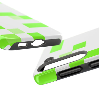Lime Green Pixel Grid - Phone Case
