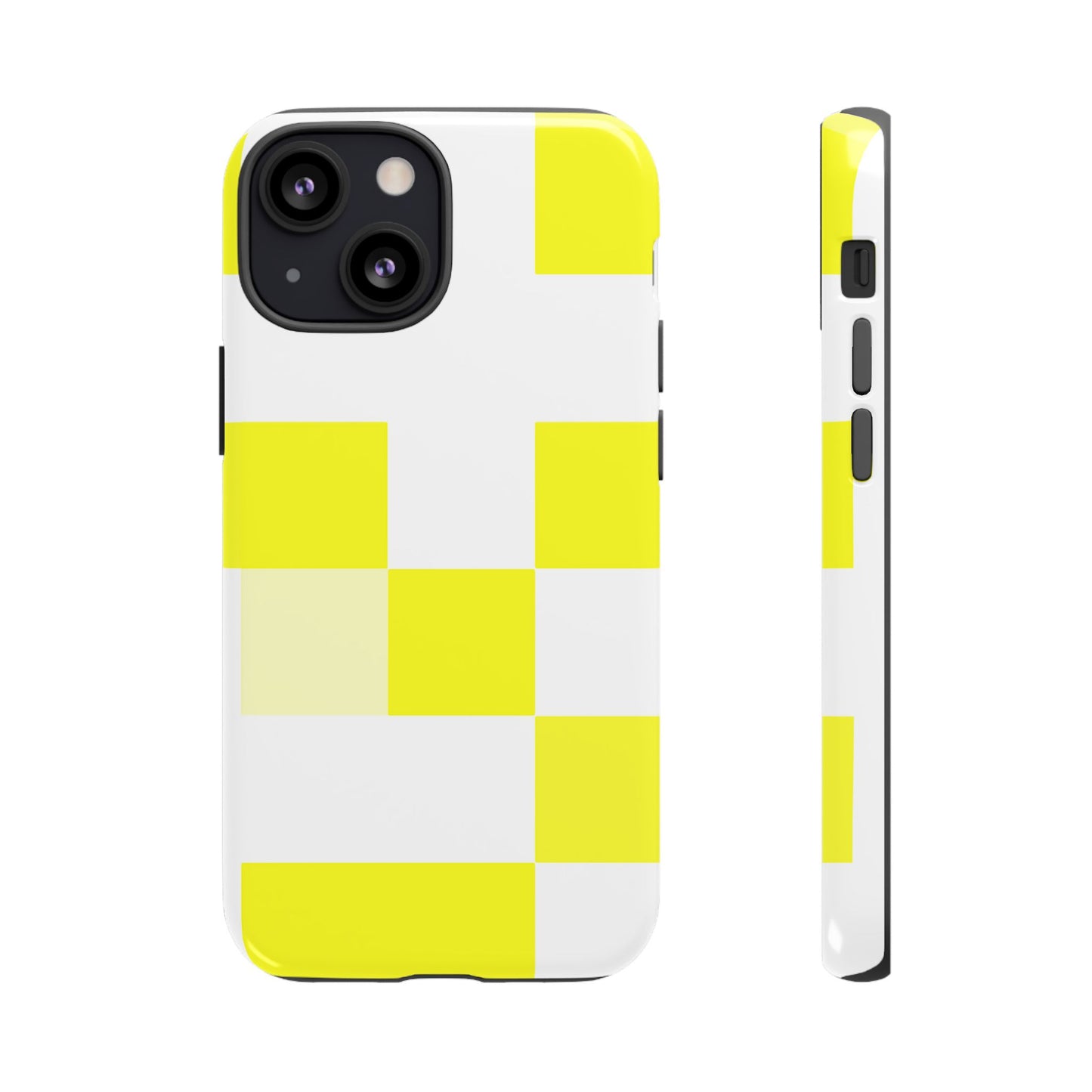 Yellow Pixel Grid - Phone Case