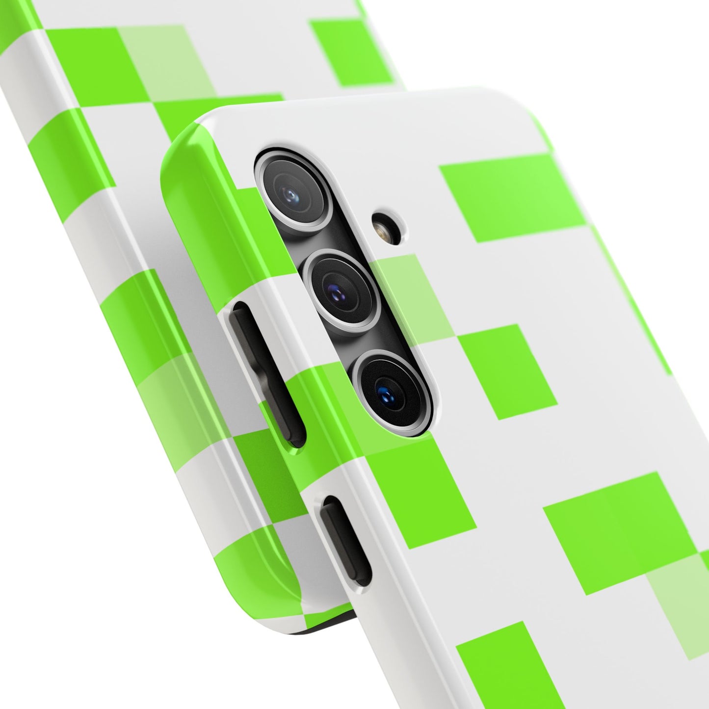 Lime Green Pixel Grid - Phone Case
