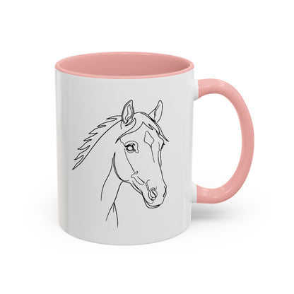 Horse Portrait Sketch - Color Accent Mug