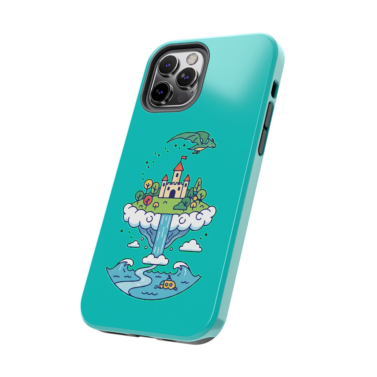 Floating Castle Dragon - Magical Fantasy Island - Phone Case
